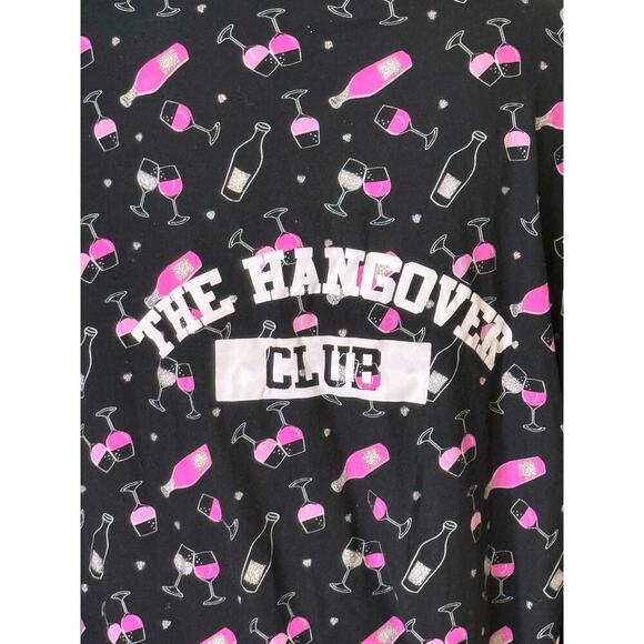 NOT A MORNING PERSON HANGOVER CLUB WINE PAJAMA SET WOMENS XL - Picture 5 of 7